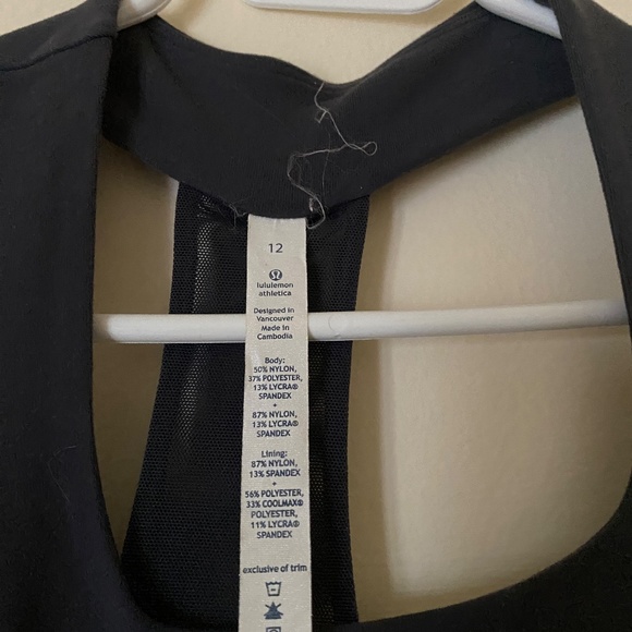 Lululemon Scoop Neck Tank Top Shelf Bra Racerback Grey Size 12 - Picture 3 of 4